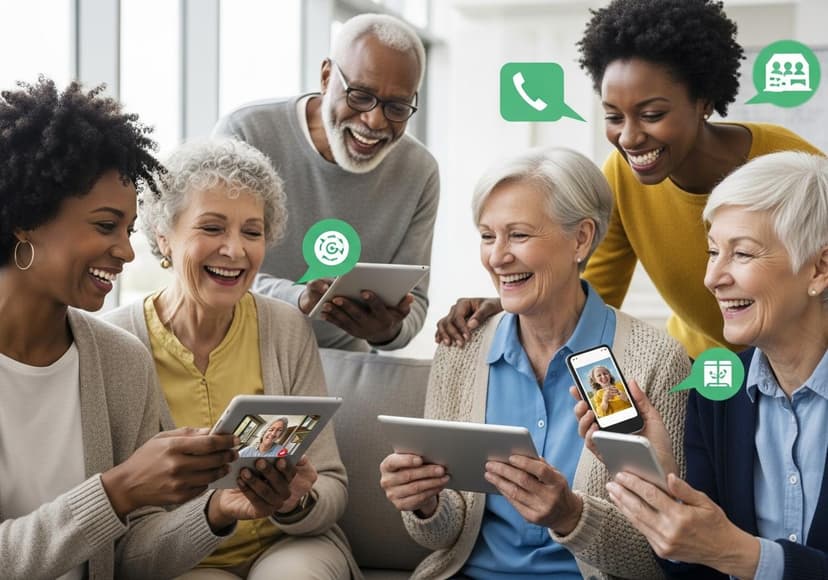 Senior Social Apps Staying Connected Steps